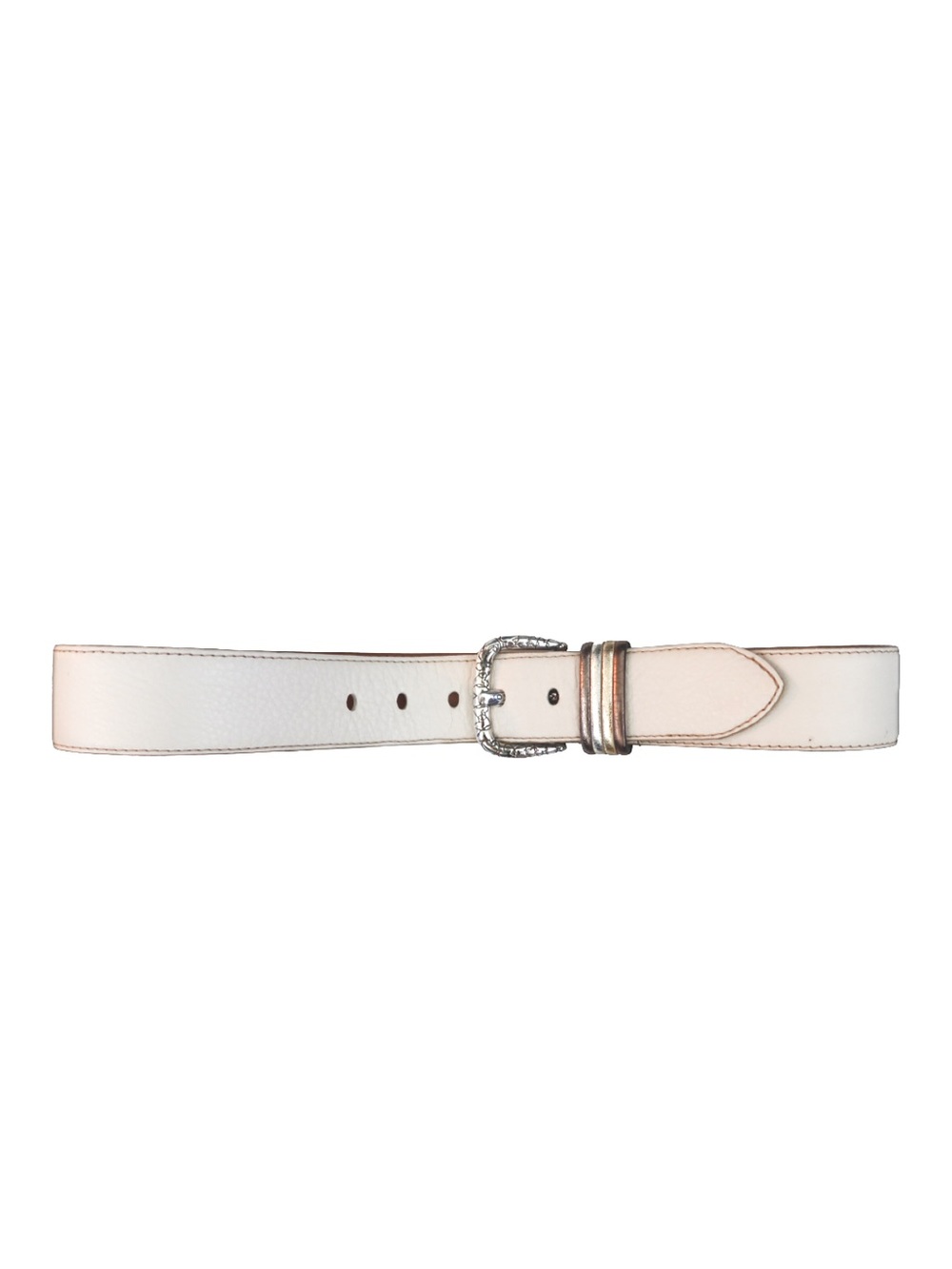 Brighton White Leather Coquette Belt